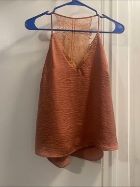 Women’s Spaghetti strap copper lace fairy tank top cami blouse